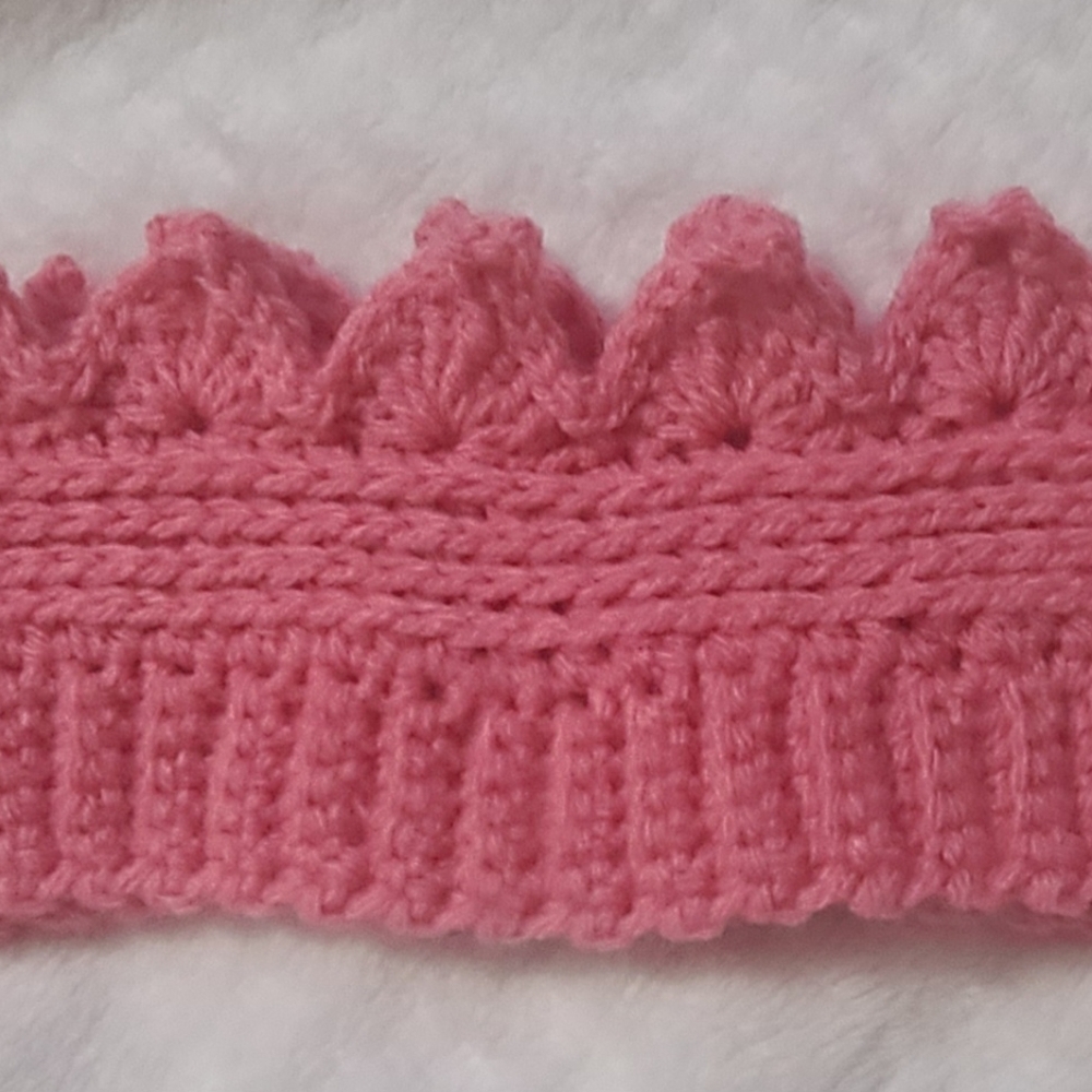 Handmade pink princess crown ear warmer